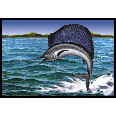 Carolines Treasures Carolines Treasures PTW2037MAT Blue Marlin Indoor & Outdoor Mat; 18 x 27 in. PTW2037MAT